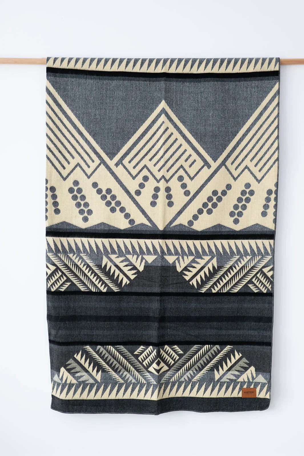 Large scale Mountain pattern on grey and blanket queen blanket