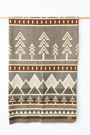 Shades of brown mountain a tree cozy blanket