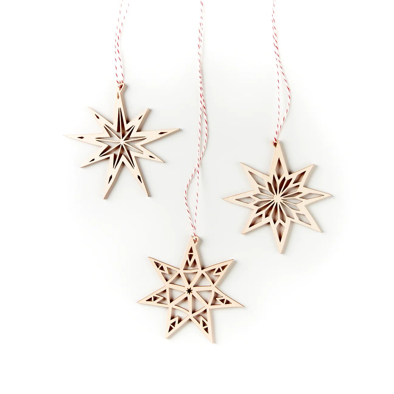 Wooden Ornaments (Set of 3)
